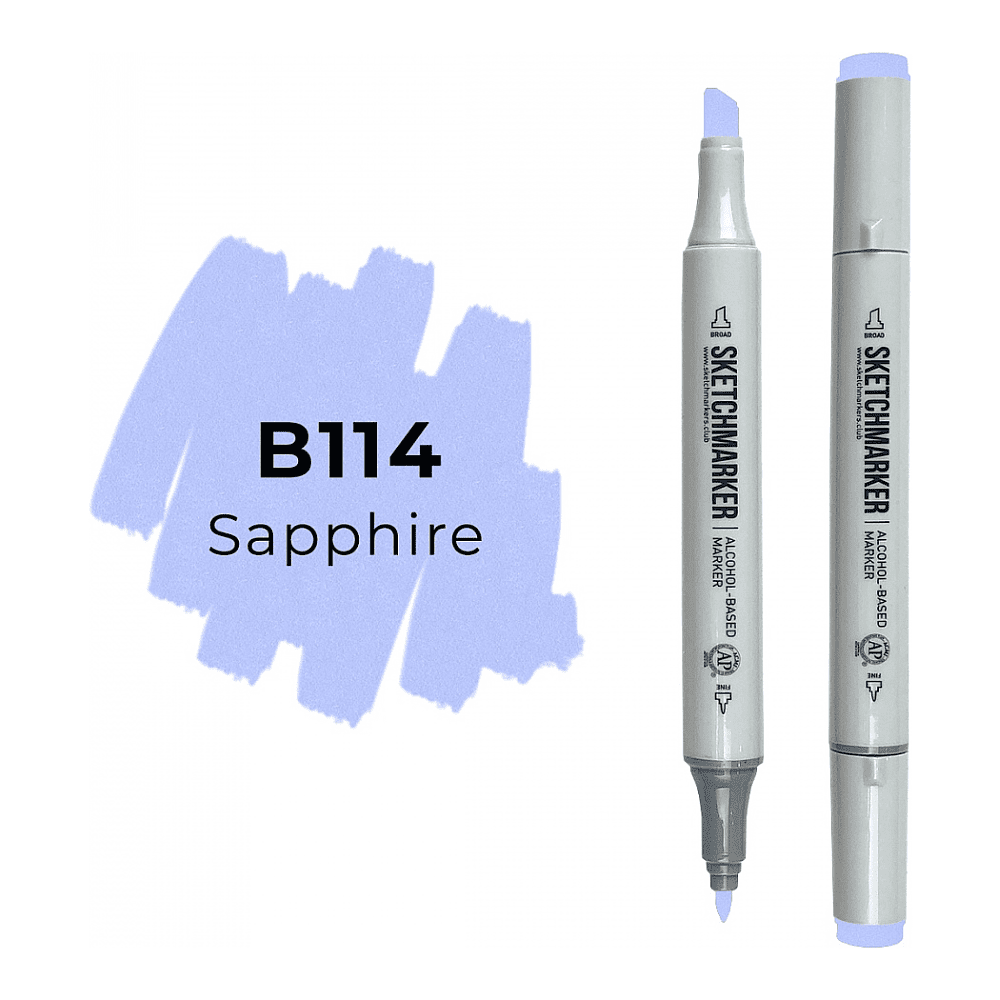 Маркер перманентный двусторонний "Sketchmarker", B114 сапфир - 2