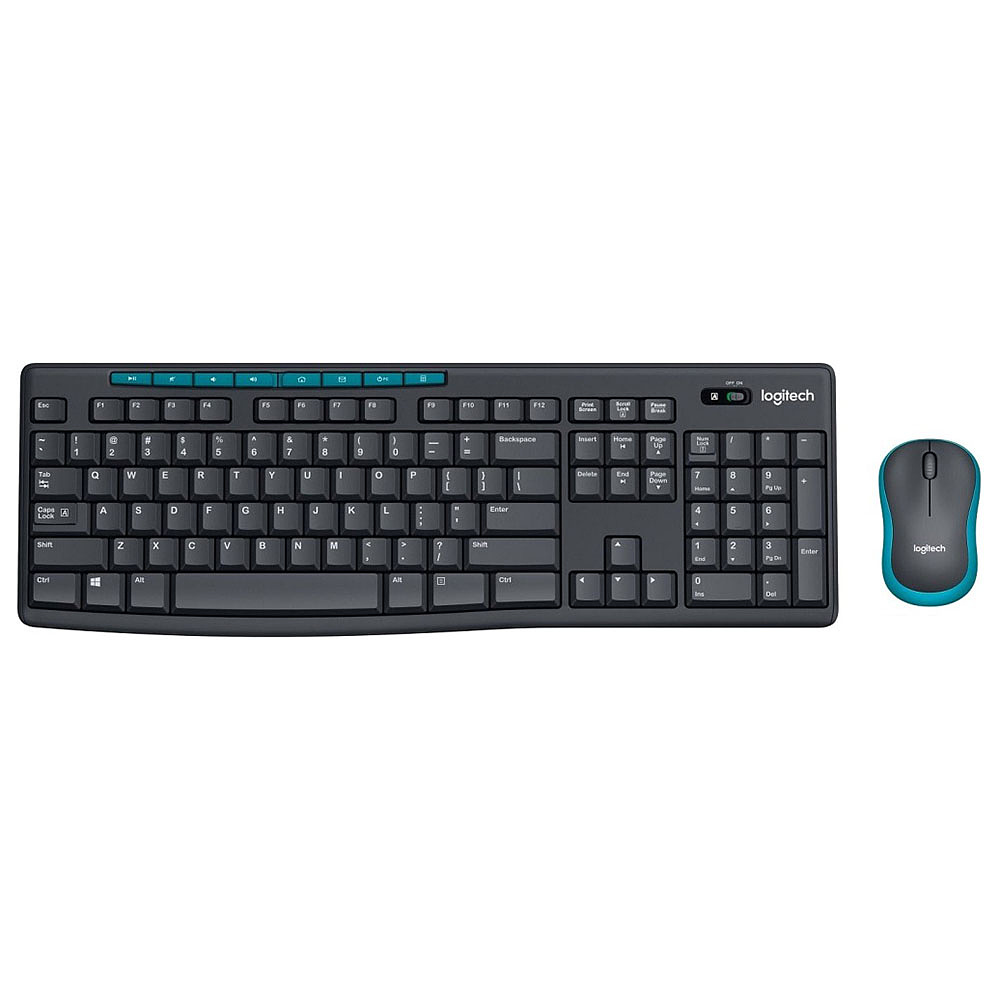 Комплект клавиатура и мышь "Logitech MK275", черный, синий