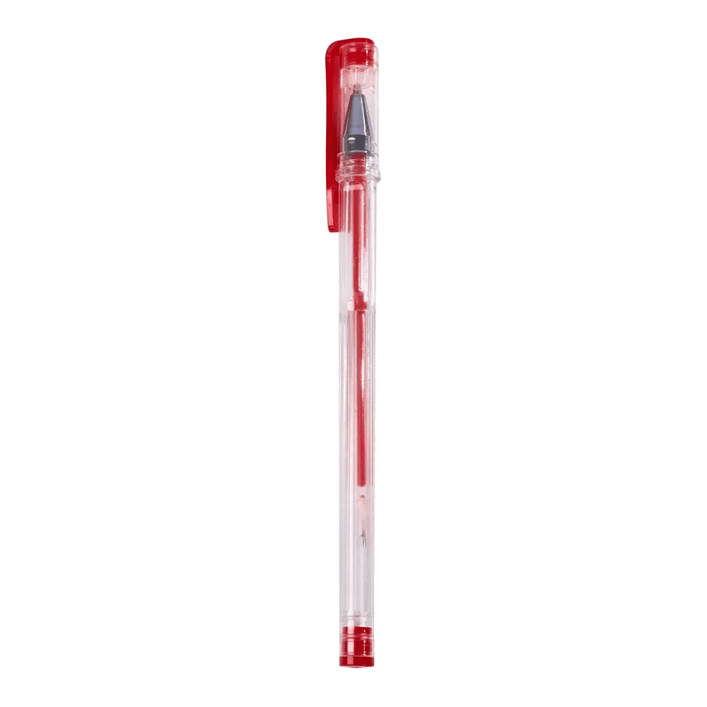 Ручка гелевая "Office Products", 0.5 мм, прозрачный, стерж. красный - 2
