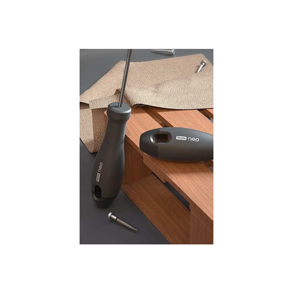 Отвертка Deli HS EHT1203, PH0х75 мм, Soft Touch, черный - 8