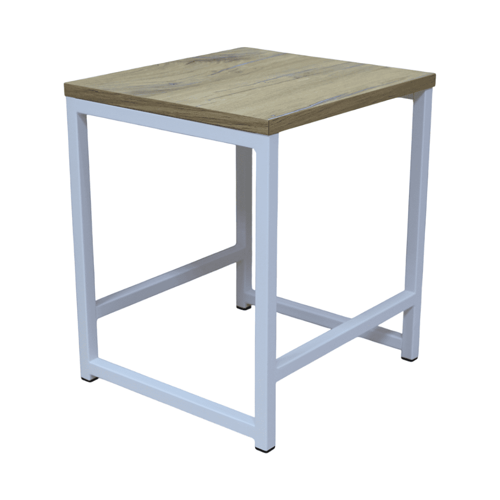 Табурет RION ALLERD, металл, ЛДСП, белый муар, Дуб Нокс