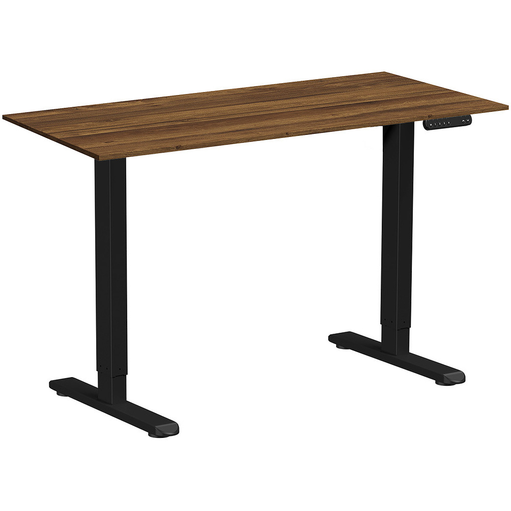 Стол с электроприводом WellDesk Prime 1300x675х18 черный/дуб хантон темный (9191461+9178197)