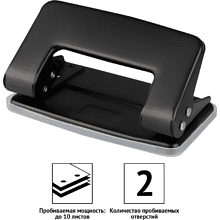 Дырокол "OfficeSpace", 10 листов, черный