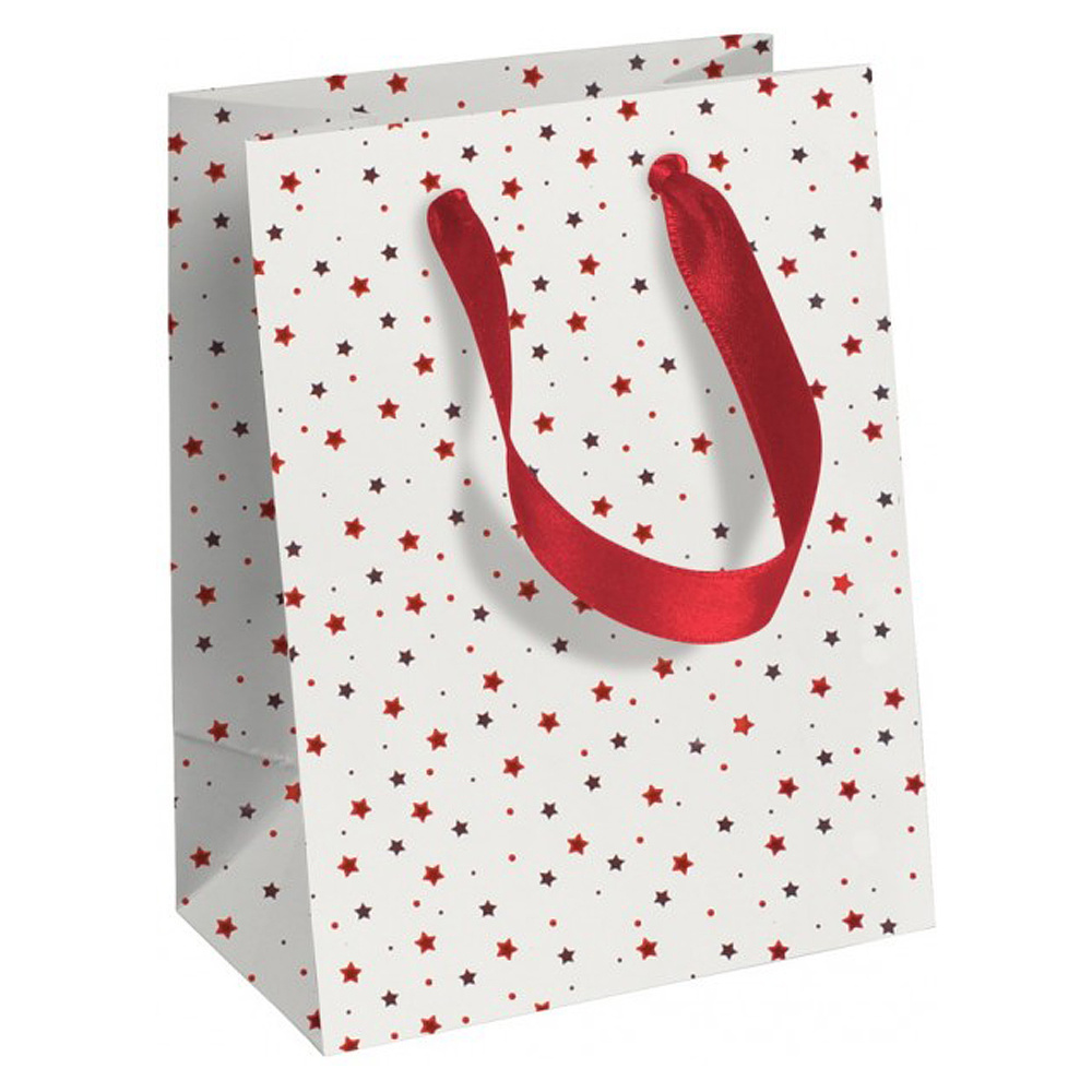 Пакет бумажный подарочный "Santa Premium", 12x4.5x13.5 см, разноцветный