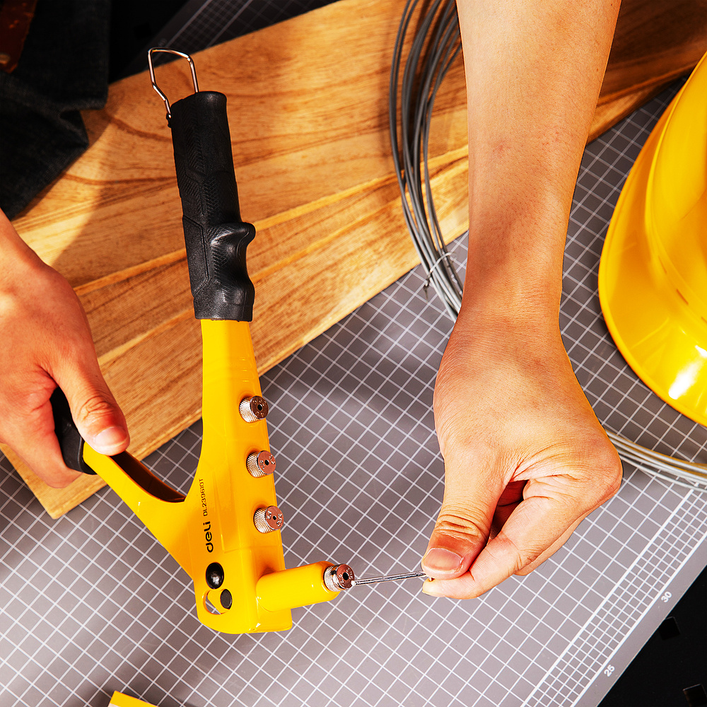 Заклепочник Deli "EDL236910" 265 мм, желтый, черный - 8