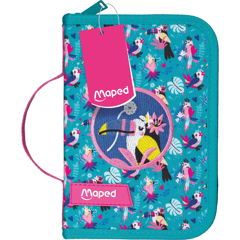 Пенал "Tropical", 1 отделение, с наполнением, голубой - 2