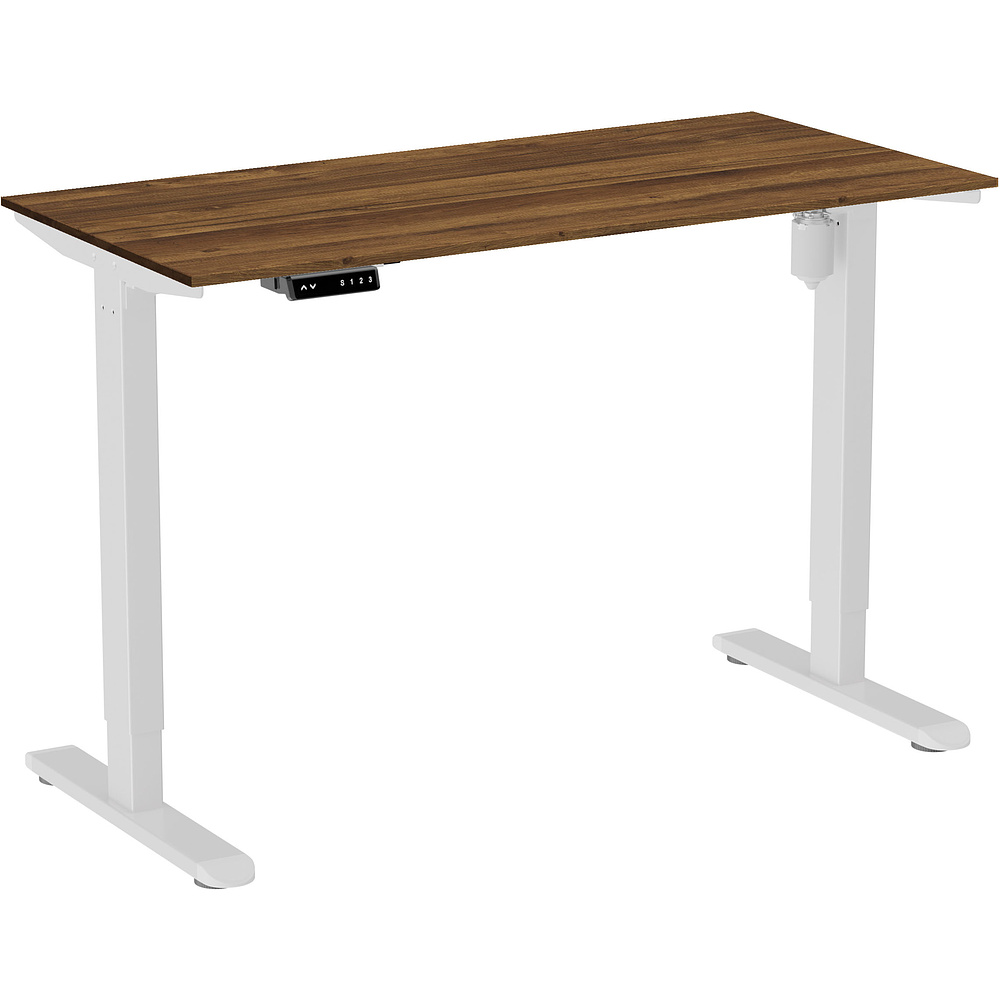 Стол с электроприводом WellDesk Light 1300x675х18 белый/дуб хантон темный (9116310+9178197)