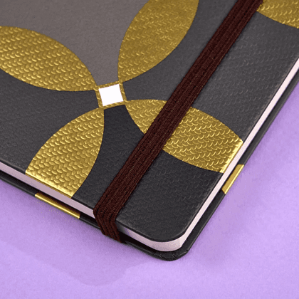 Блокнот Castelli Milano "Oro Circles", А5, 120 листов, линейка, серый, золотистый - 13