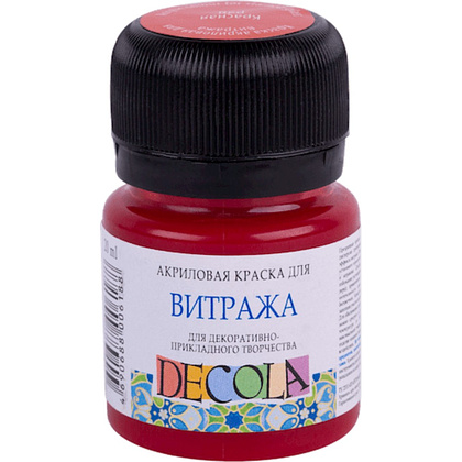 Краска акриловая для витража "Декола", 331 красная, 20 мл., банка