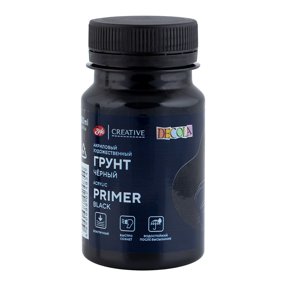 Грунт акриловый "Декола", черный, 100 мл.