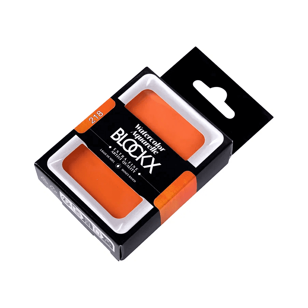Краски акварельные "Blockx. Giant pan", 218 перманентный оранжевый, 18 мл., кювета - 2