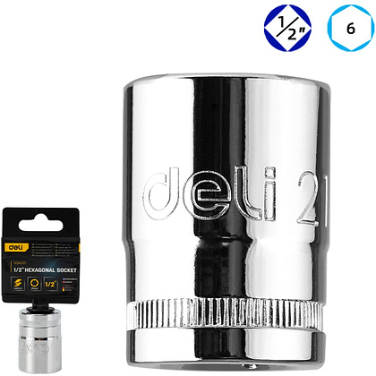 Головка торцевая "Deli" 21 мм, серебристый - 2