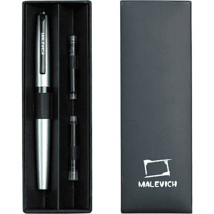 Ручка перьевая EF "Малевичъ", металл, с конвертером, набор два картриджа, бирюзовый перламутр