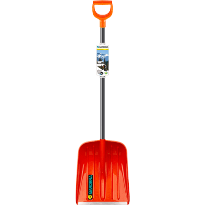 Лопата снеговая val GARDENA, 370x400, морозостойкий полипропилен, ребра жесткости, стальной черенок, D-образная рукоятка, оранжевый - 2