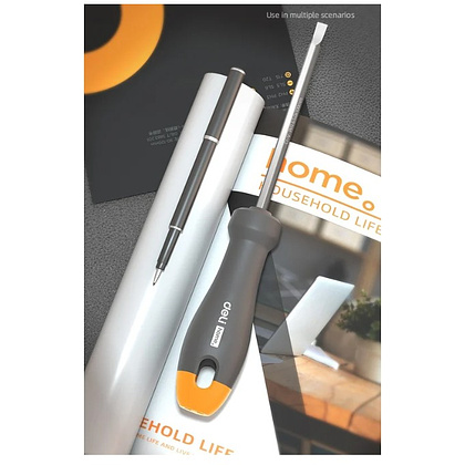 Отвертка Deli HS HT1055C, PH1х100 мм, Soft Touch, оранжевый - 4