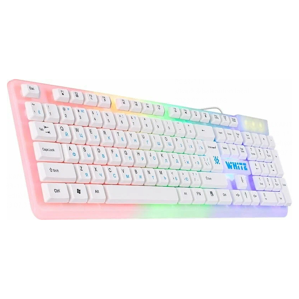 Клавиатура Defender "White Rainbow GK-172 RU", USB, проводная, белый - 4