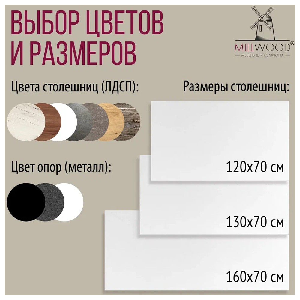 Стол письменный Millwood Лофт Сиэтл (ДТ-5), 1600х700 мм, белый, черный - 9