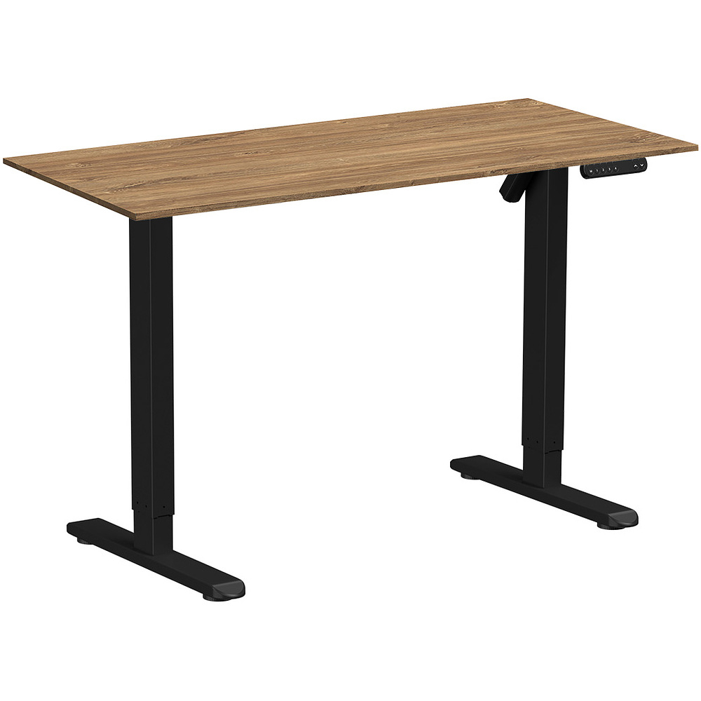 Стол с электроприводом WellDesk Basic 1300x675х18 черный/дуб канзас коричневый (9191456+9072451)