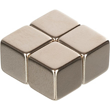 Кнопки магнитные "Куб", 10x10 мм, 4 шт., для досок, серебристый