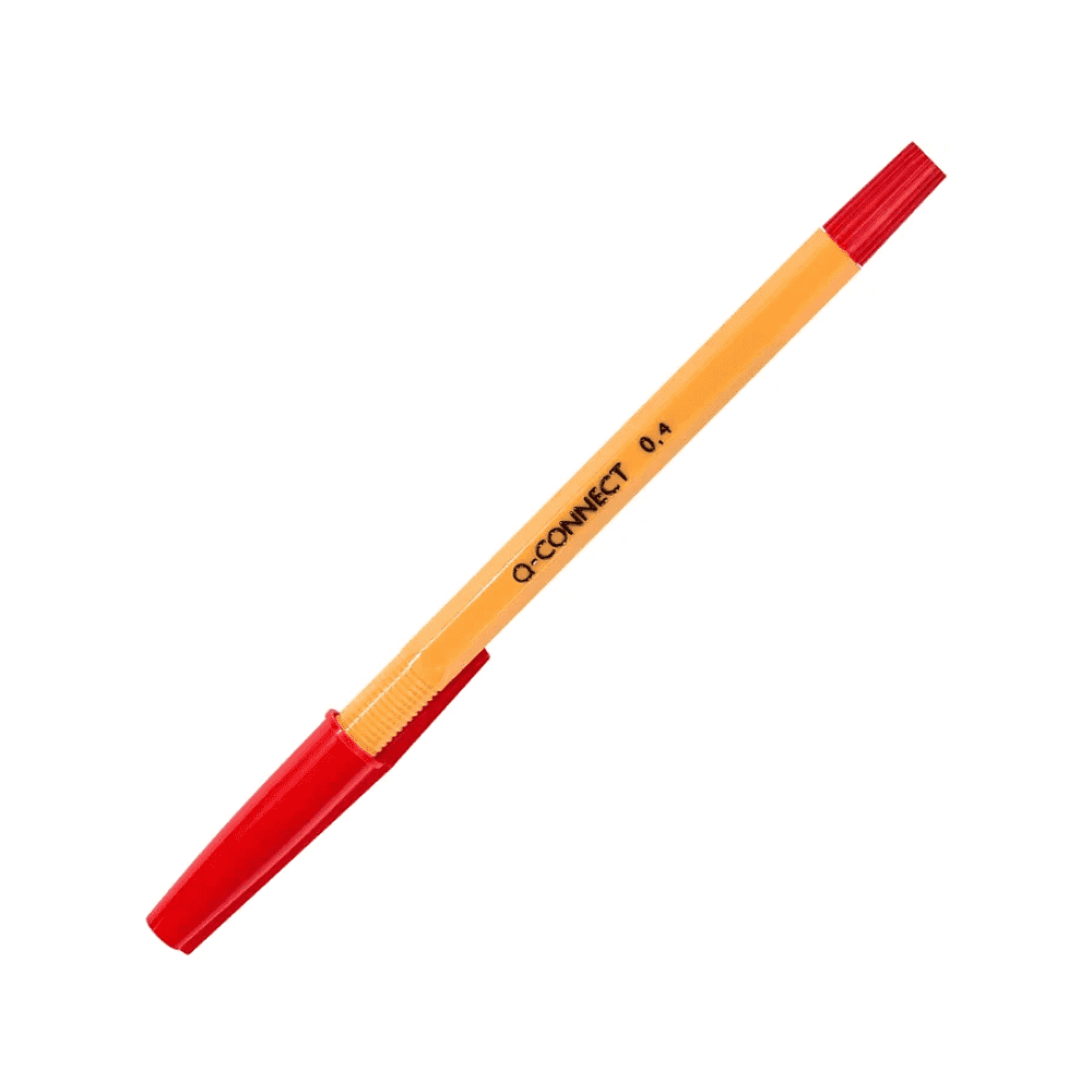 Ручка шариковая "Q-Connect", 0.4 мм, желтый, стерж. красный