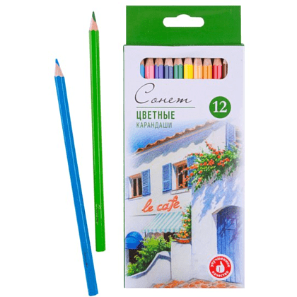 Набор цветных карандашей "Сонет", 12 цветов - 2