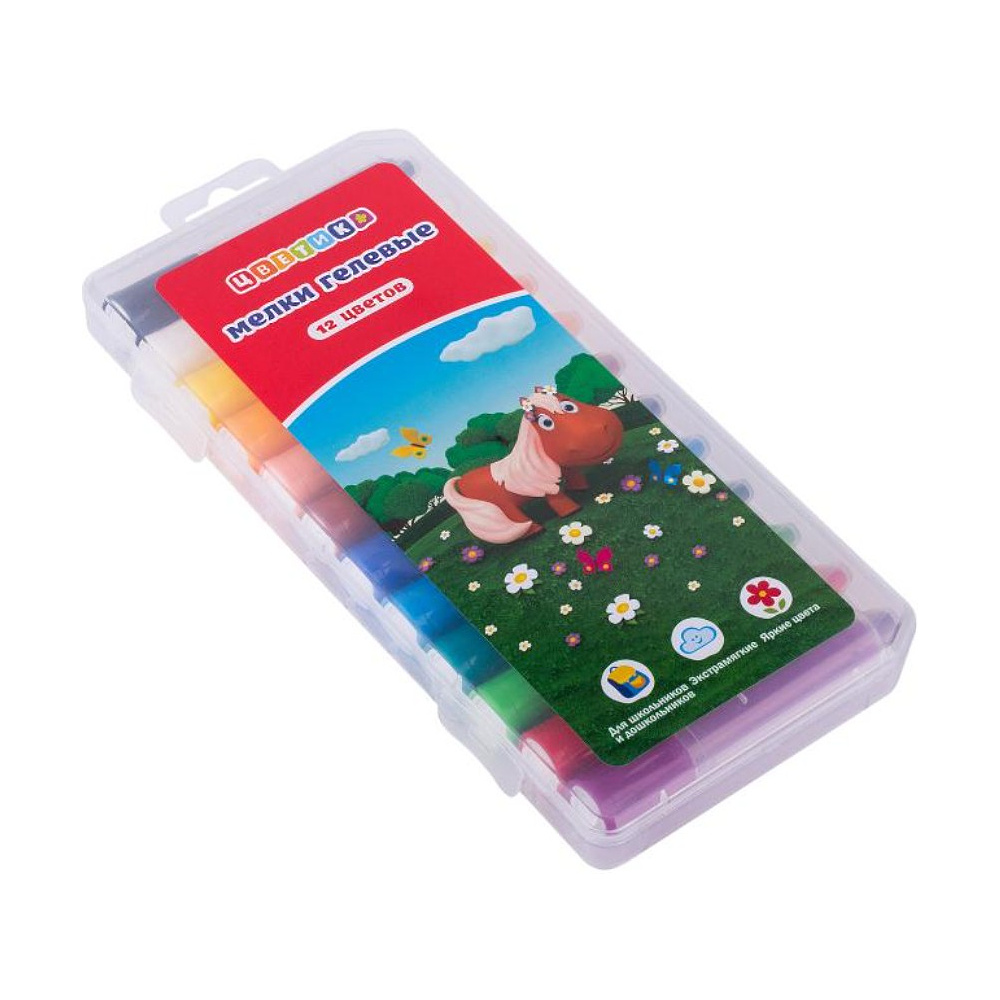 Мелки гелевые "Цветик", 12 шт.  - 3