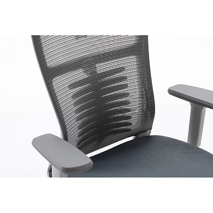 Кресло для руководителя EVOLUTION "FISHBONES", ткань, сетка, пластик, серый - 16