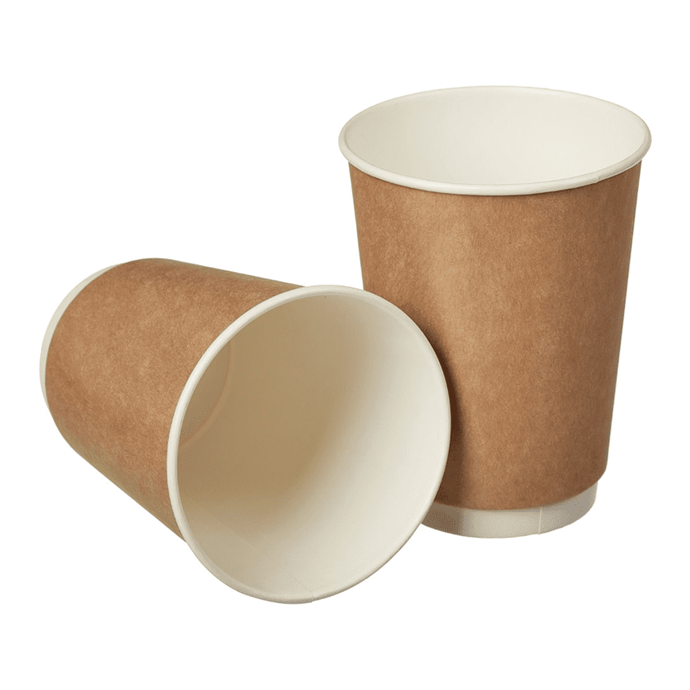 Стакан картонный 300 мл, 25 шт, 2 слоя, крафт ECO - 3