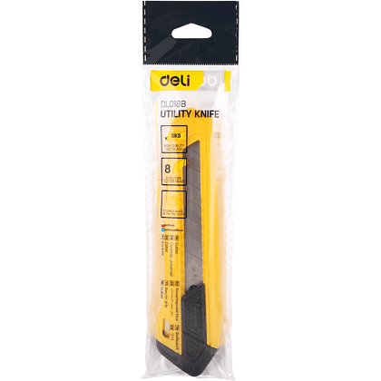 Нож для бумаги "Deli DL018B", 18 мм, жёлтый - 3