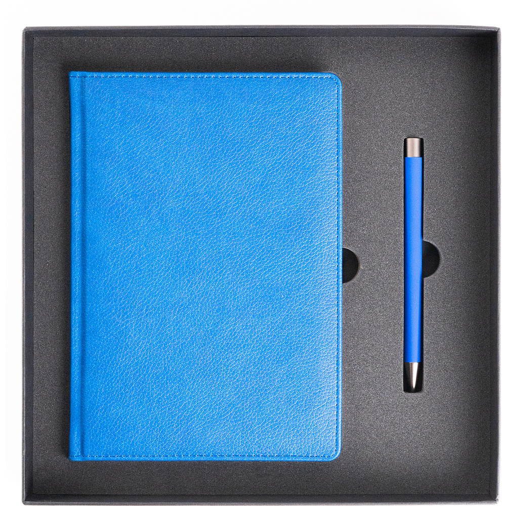 Набор подарочный (ежедневник Nanda синий, ручка шариковая автоматическая), черный