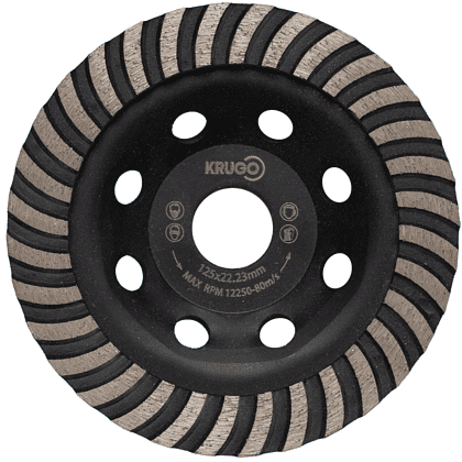 Чашка алмазная по бетону Krugo, 125x22.23 мм, турбо
