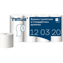 Бумага туалетная Tellus Премиум, T4, 8 рул, 23 м, 2 слоя