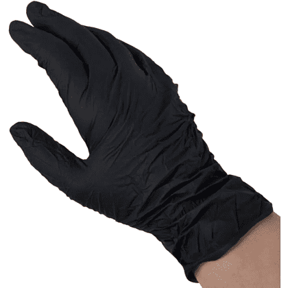 Перчатки нитриловые неопудренные одноразовые BVB, р-р S, 100 шт./уп., черный - 4