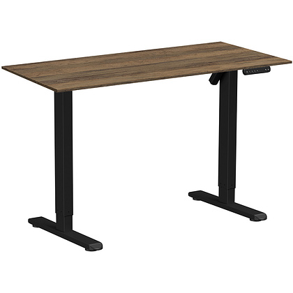 Стол с электроприводом WellDesk Basic 1300x675х18 черный/дуб санта-фе винтаж (9191456+9178196)
