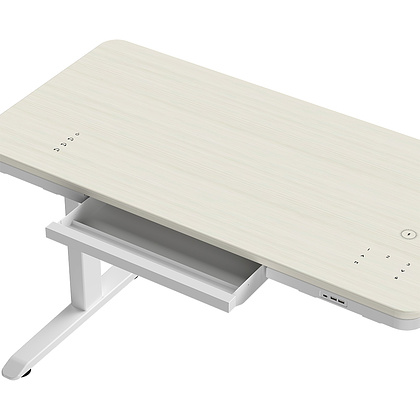 Стол с электроприводом двухмоторный AOKE HOME WOOD, цвет белый/береза  - 3