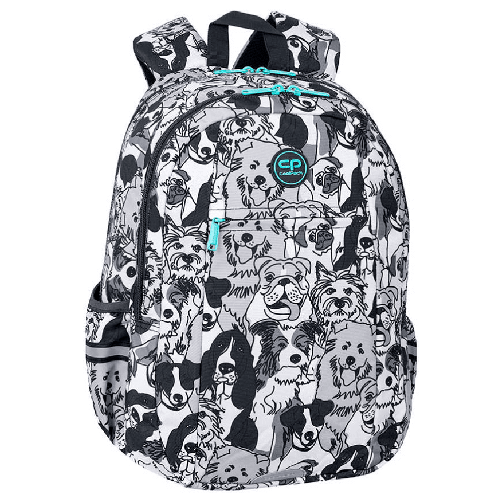 Рюкзак школьный Coolpack "Dogs planet" L, серый, белый