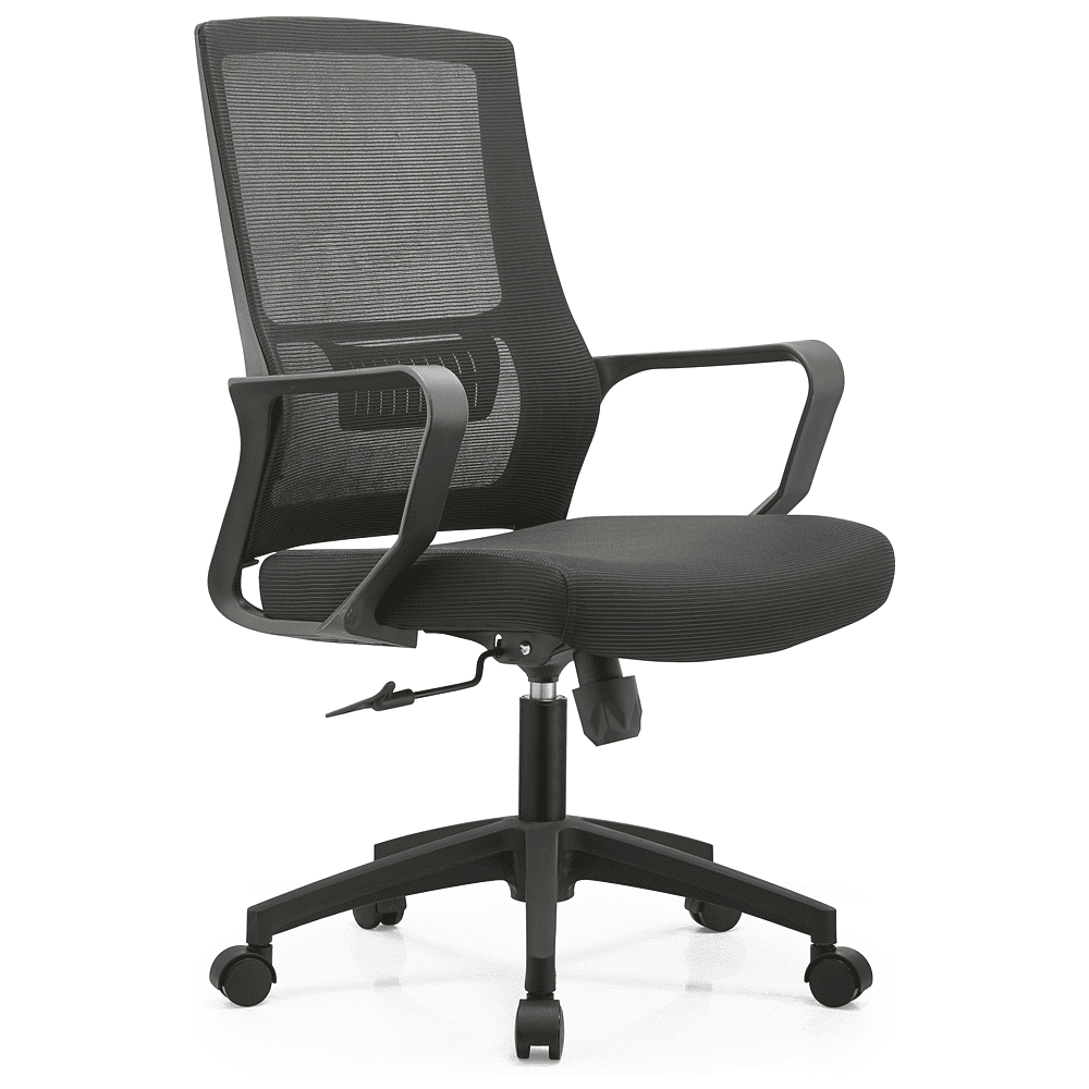 Кресло для персонала ANSA "818В", сетчатая ткань, пластик, черный
