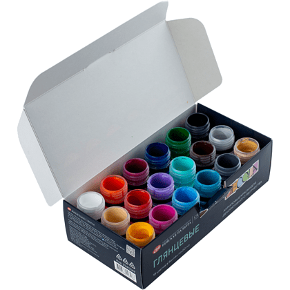 Краска акриловая глянцевая "Декола", набор 18 цветов, 20 мл, банки - 4