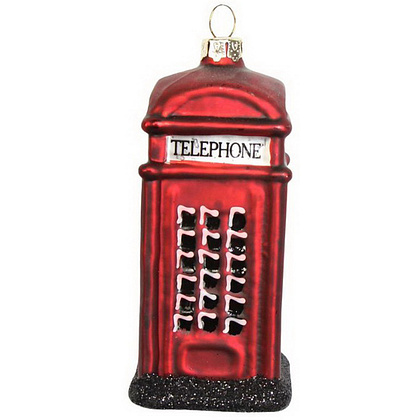 Украшение новогоднее "Телефонная будка", красный