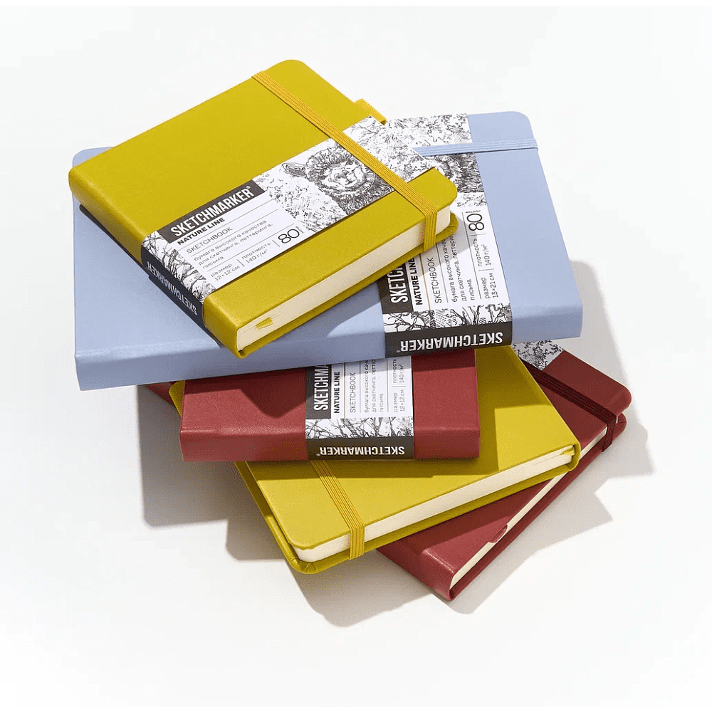 Скетчбук "Sketchmarker", 13х21 см, 140 г/м2, 80 листов, горчичный - 11