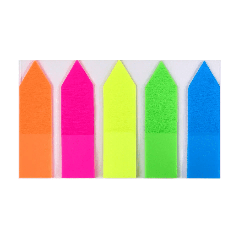 Закладки пластиковые "Yesli:. Arrow", 12х44 мм, 20 штук, ассорти неон - 6