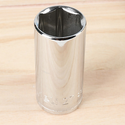 Головка торцевая шестигранная Deli YS EDQ4327 1/2", 27 мм, глубокая, серебристый - 3