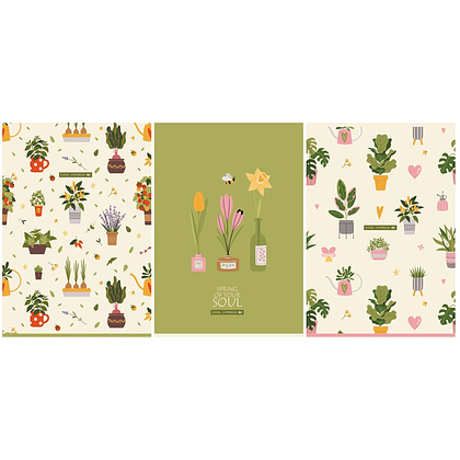 Тетрадь "Весна", А4, 80 листов, клетка, ассорти