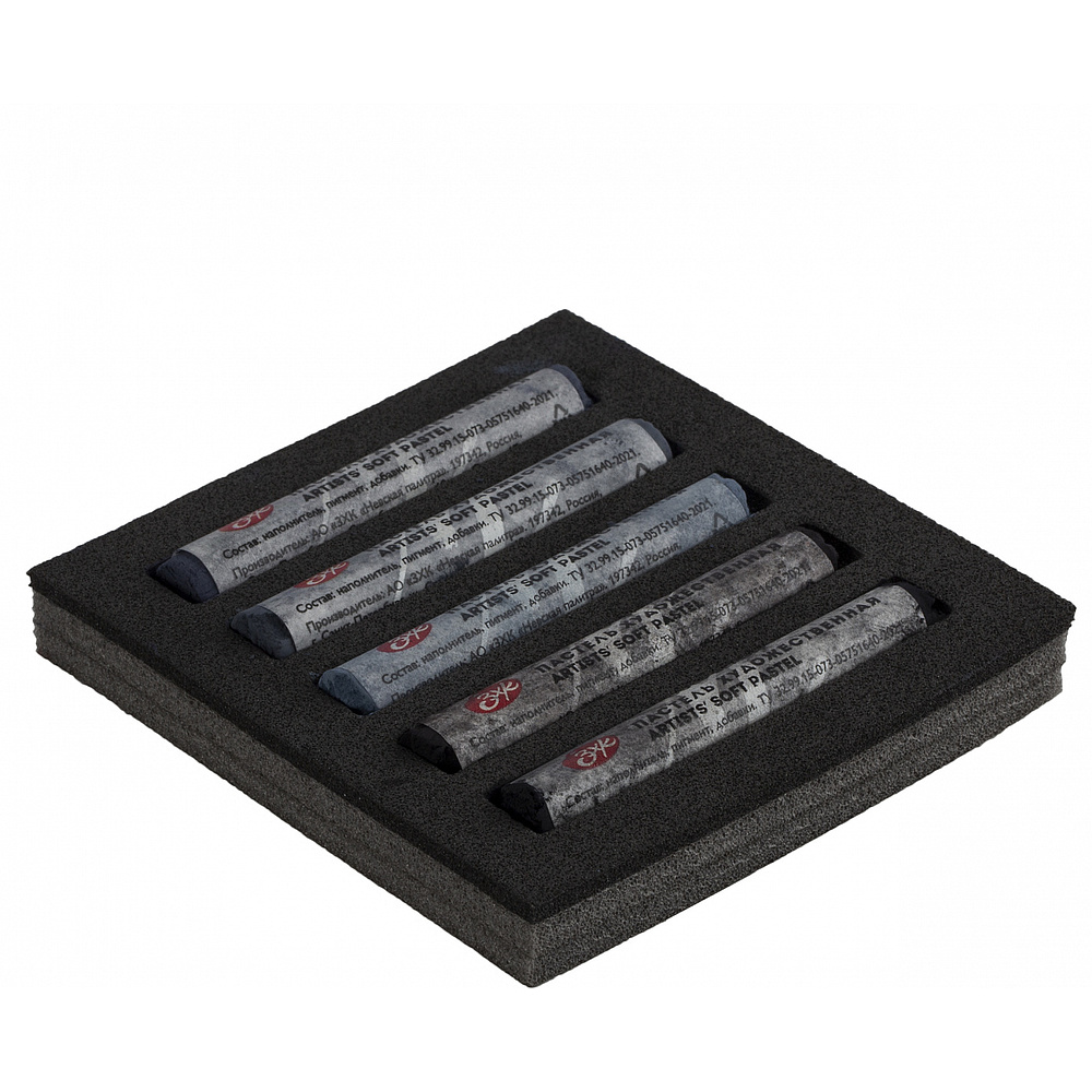 Пастель мягкая "Мастер Класс серые оттенки", набор 5 цветов - 3