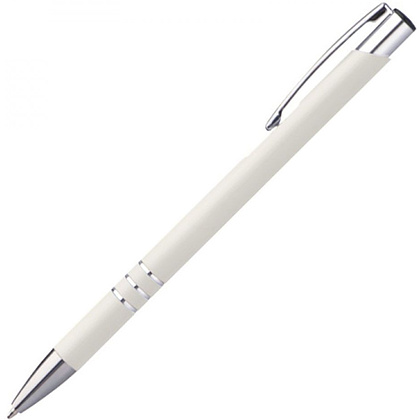 Ручка шариковая автоматическая "New Jersey", 0.7 мм, белый, серебристый, стерж. синий - 2