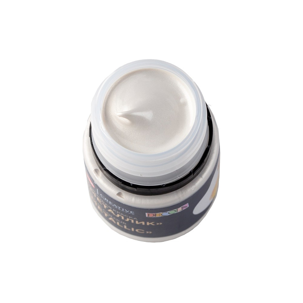 Краска акриловая металлик "Декола", 961 светлое серебро, 20 мл., банка - 4