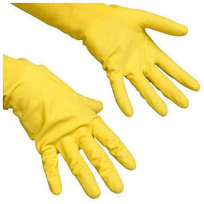 Перчатки хозяйственные из натур.латекса Многоцелевые, суперпрочн с хлопковым покрытием, XL, желтый