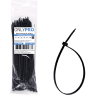 Хомут нейлоновый OnlyPro, 3.6х200 мм, черный, 200 шт