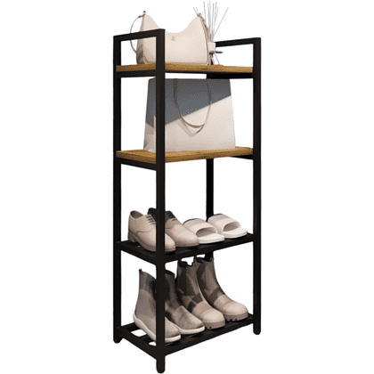 Обувница ALLERD 2+2 RION, черный муар, 440х250х1030, дуб нокс