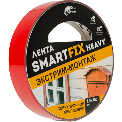 Лента монтажная двусторонняя 19 мм x 3 м SmartFix Heavy SFV1930G всепогодная, серый